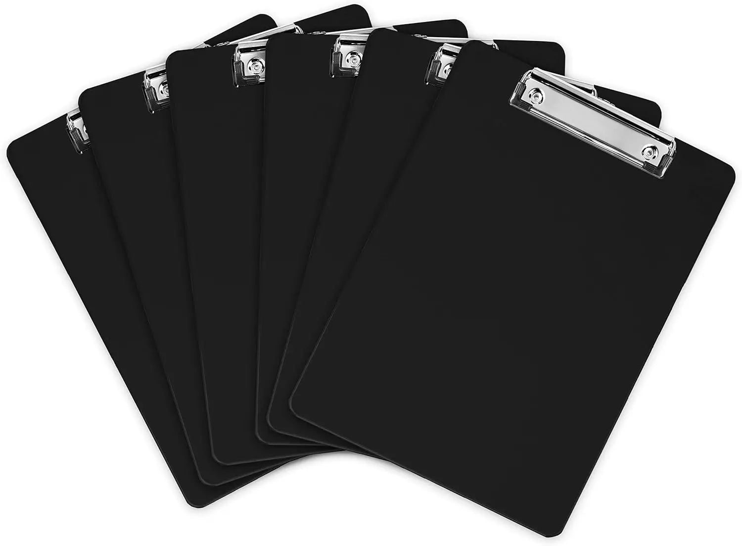 6Pcs A4 Clipboard Folder 12.5x9 Inch Clip Boards with Secure Hold for Office & Classroom Supplies - Black