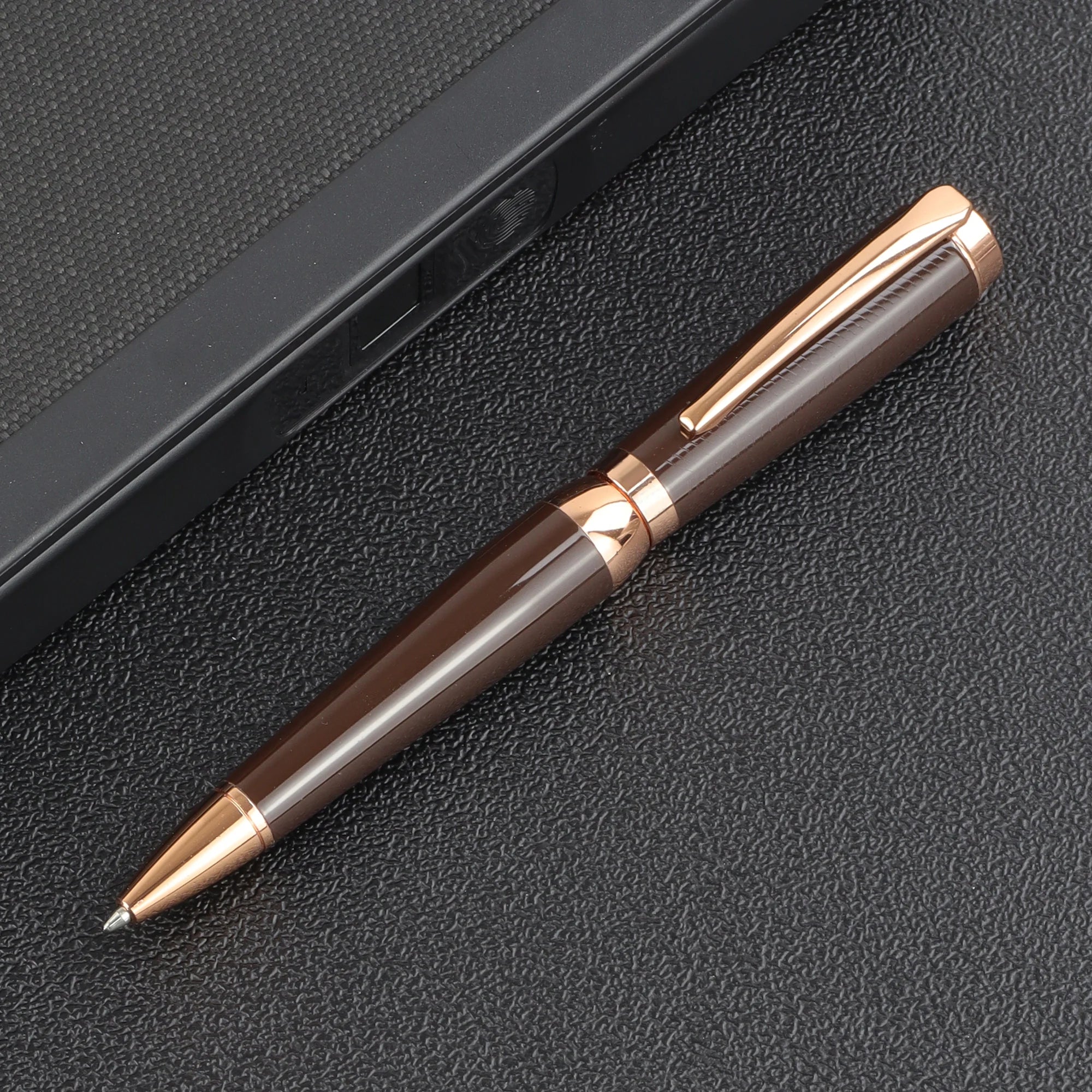1pc Ballpoint Pen, Low-Profile Luxury Coffee Color Pen Body, 0.5mm Ultra-fine Tip, Suitable For Office Gifting-black ink,BTS